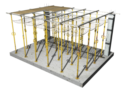 Filet de sécurité sous plancher avec système de coffrage continu